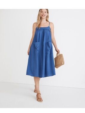 Madewell Linen Blend Midi Dress Size XL